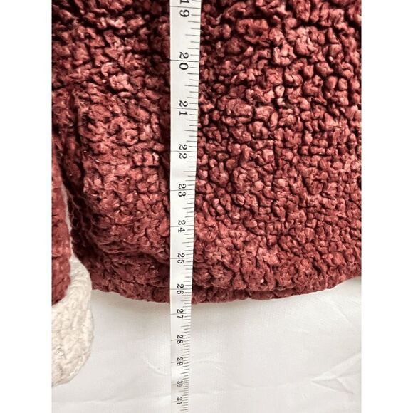Weatherproof Vintage Womens Frosty Tipped Sherpa 1/4 Zip Sweater Red Size Medium - Picture 6 of 7